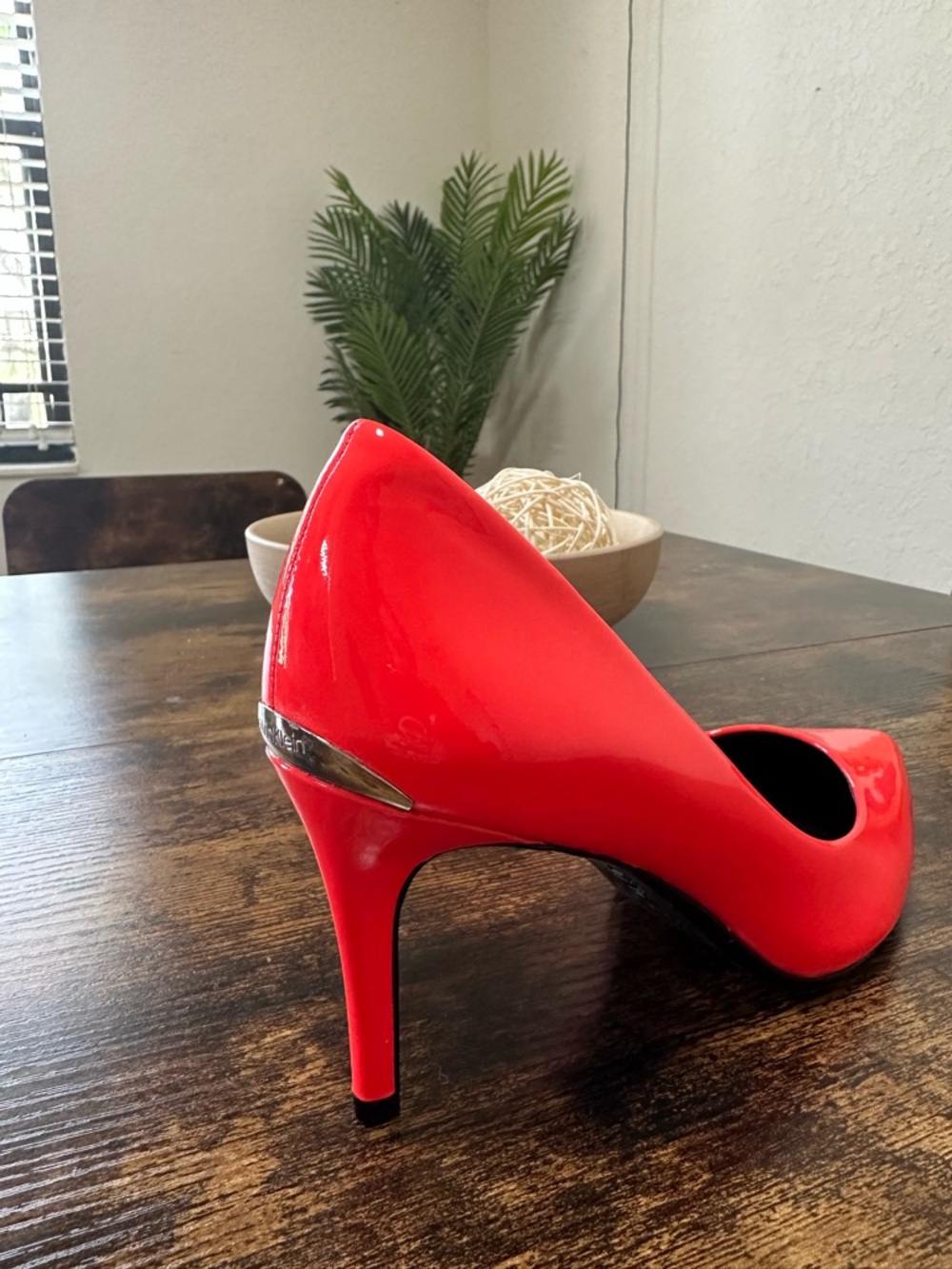 Calvin Klein Red Patent Stiletto Pump